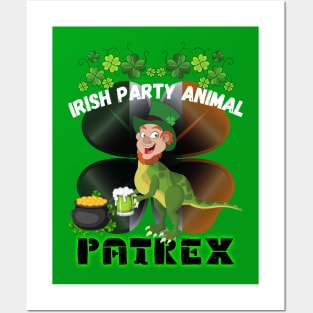 Saint Patrick's Day Irish Party Animal - Patrex Posters and Art